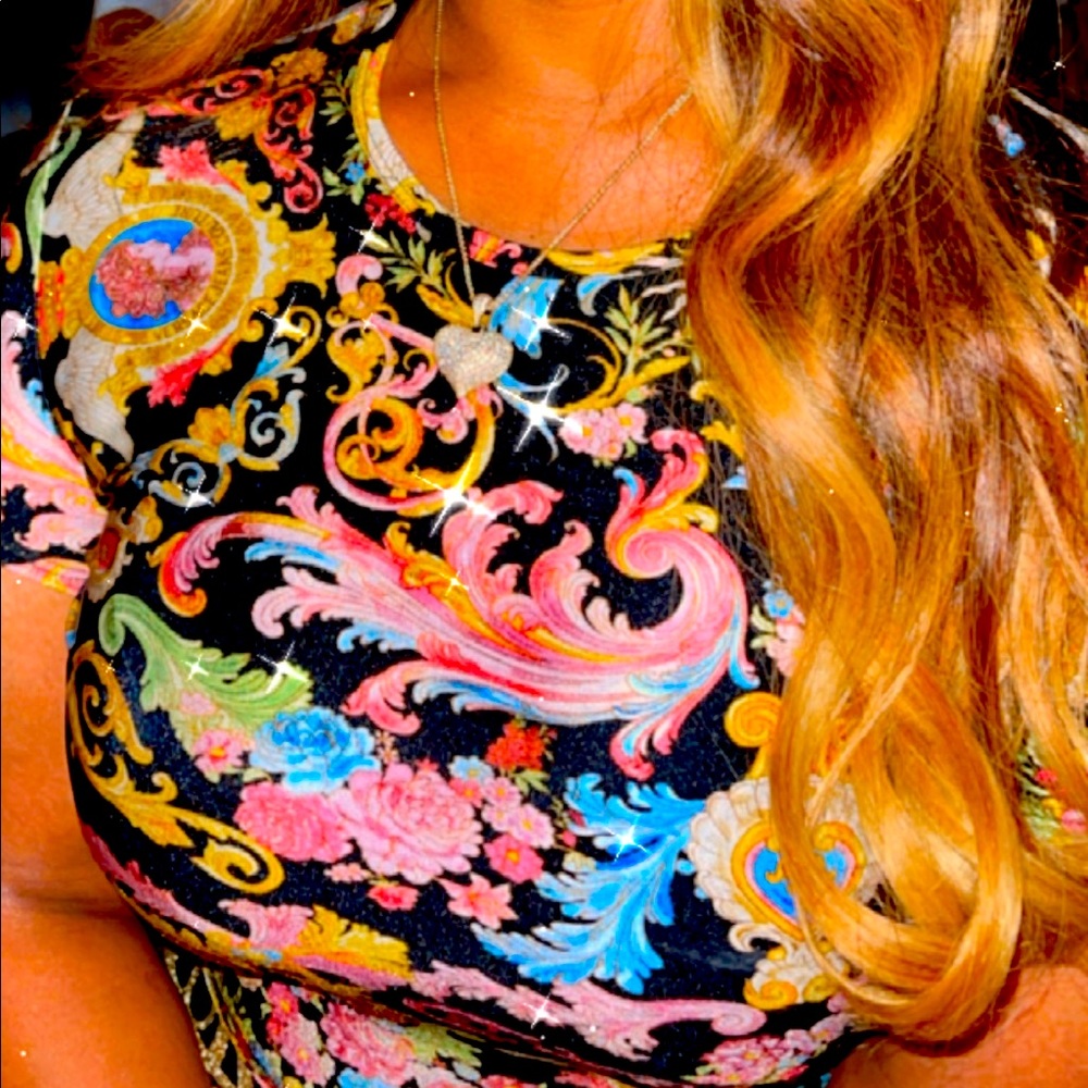 Versace Jean Couture slightly cropped top and tights